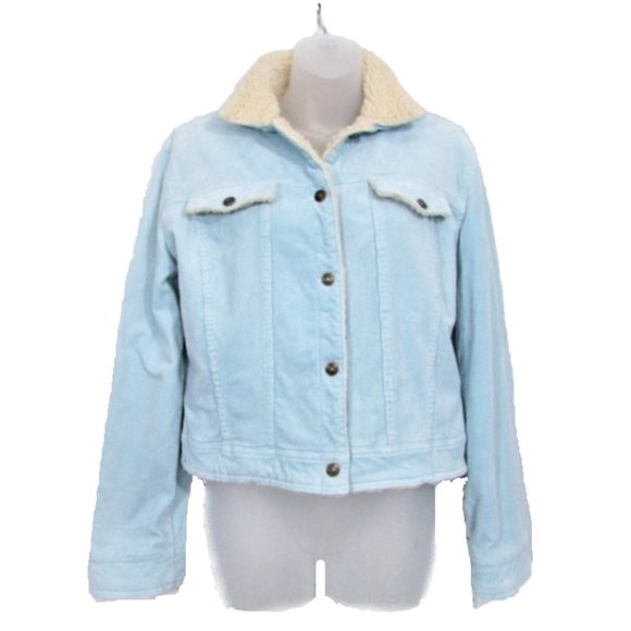 OBOE Jackets & Blazers - OBOE pastel blue corduroy shearling jacket M